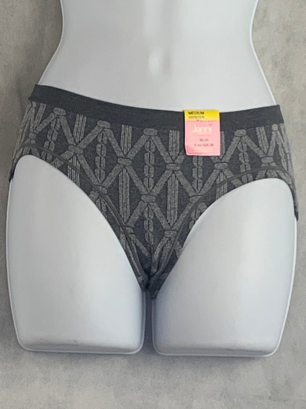 Jenni Women's Knit Sweater Texture Hipster Panty Underwear, Gray, Medium